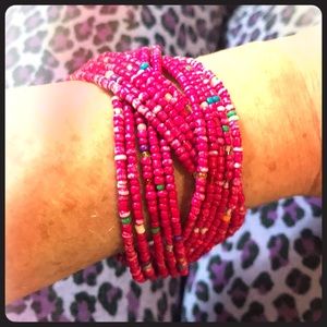 NEW Ethnic Beaded bracelet cuff artisan handmade NWOT